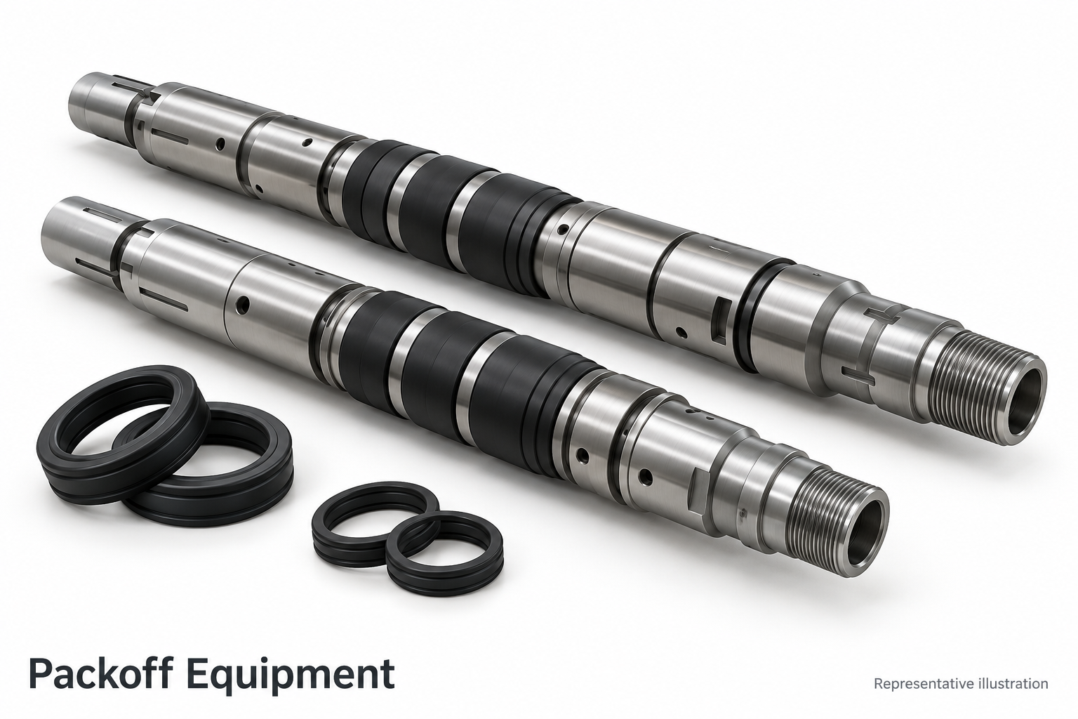 Representative wireline packoff assemblies and sealing components