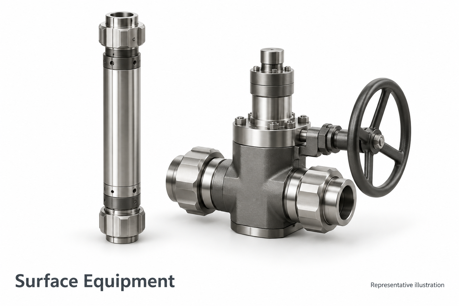 Representative wireline surface lubricator and valve equipment